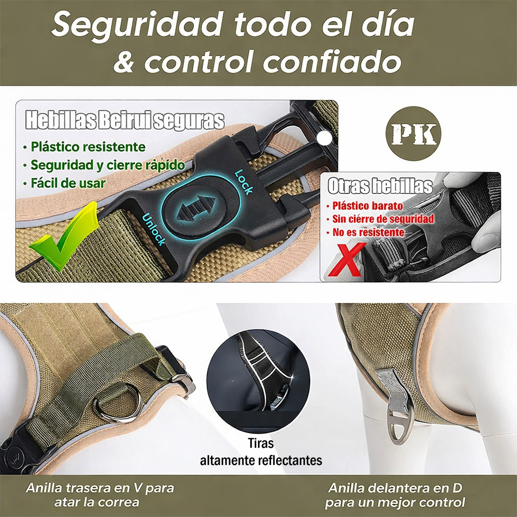Arnés antitirones reflectante para perros
